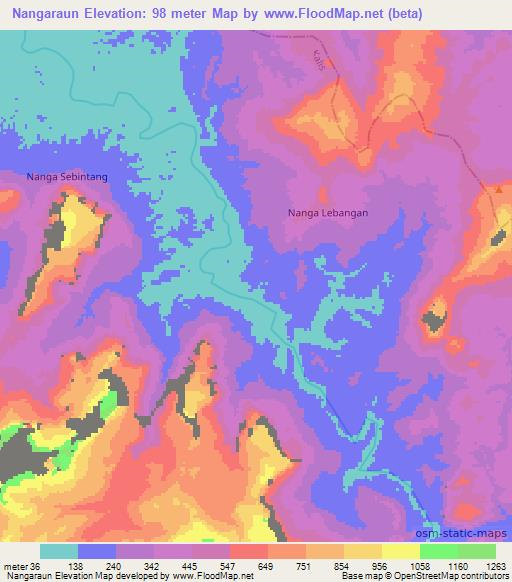 Nangaraun,Indonesia Elevation Map