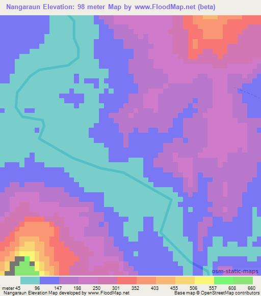 Nangaraun,Indonesia Elevation Map