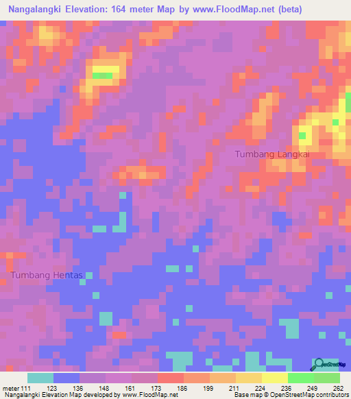 Nangalangki,Indonesia Elevation Map