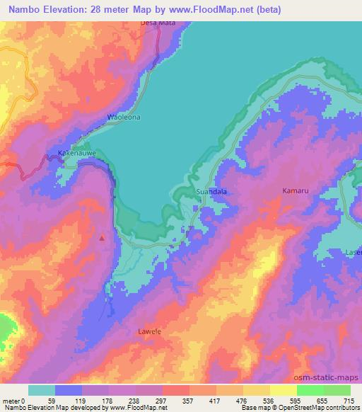 Nambo,Indonesia Elevation Map