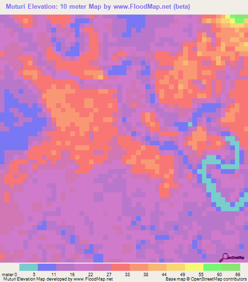 Muturi,Indonesia Elevation Map