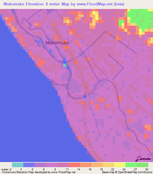 Mukomuko,Indonesia Elevation Map