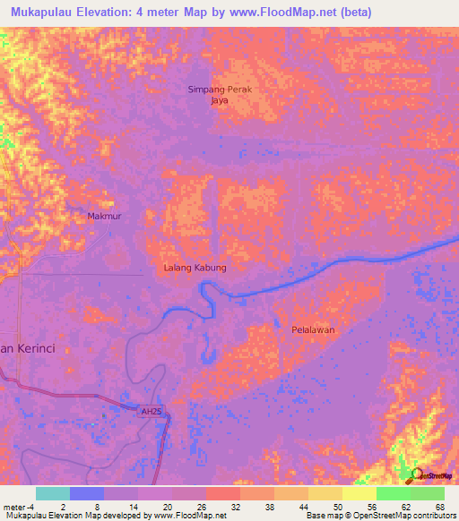 Mukapulau,Indonesia Elevation Map