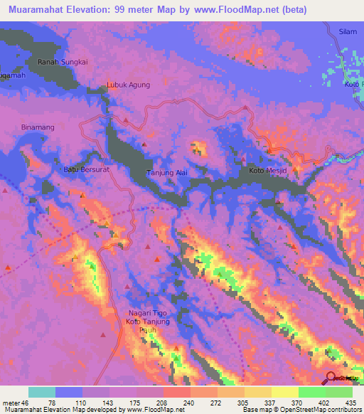 Muaramahat,Indonesia Elevation Map