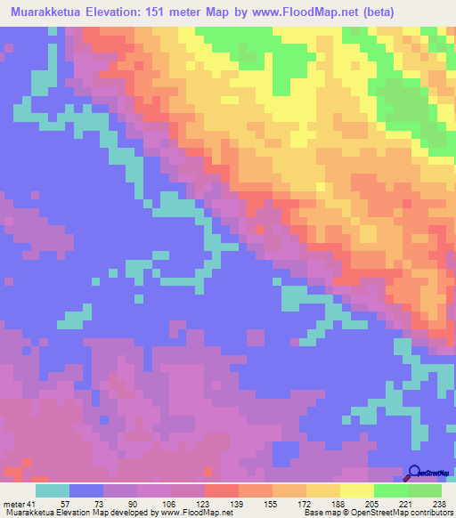 Muarakketua,Indonesia Elevation Map