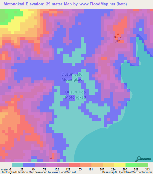 Motongkad,Indonesia Elevation Map