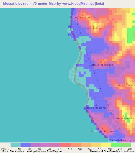 Mosso,Indonesia Elevation Map