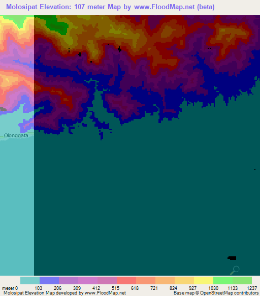 Molosipat,Indonesia Elevation Map