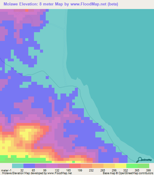 Molawe,Indonesia Elevation Map