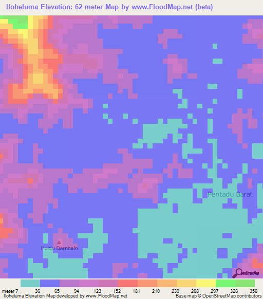 Iloheluma,Indonesia Elevation Map