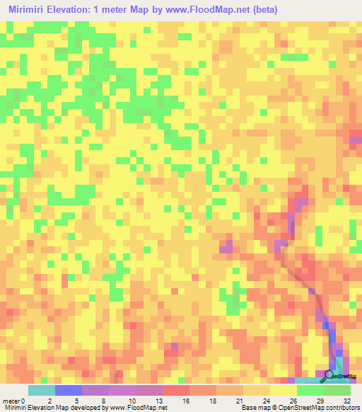 Mirimiri,Indonesia Elevation Map