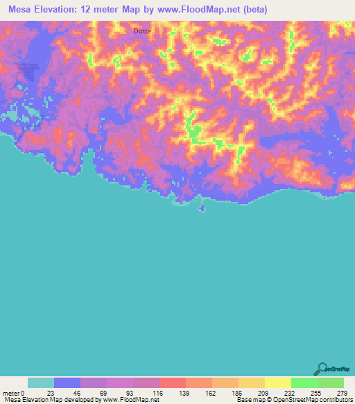 Mesa,Indonesia Elevation Map