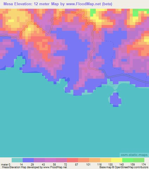 Mesa,Indonesia Elevation Map