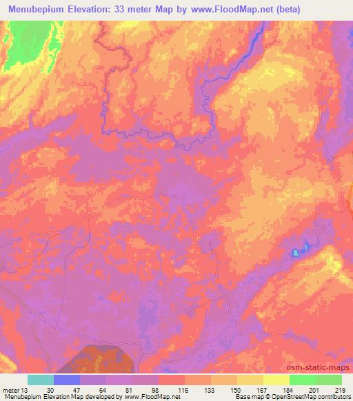 Menubepium,Indonesia Elevation Map