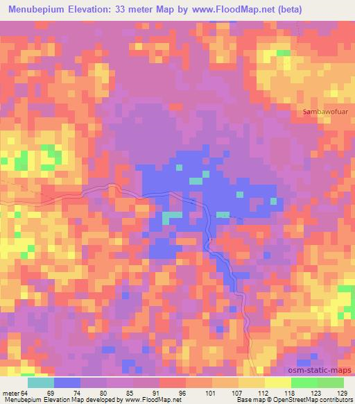 Menubepium,Indonesia Elevation Map