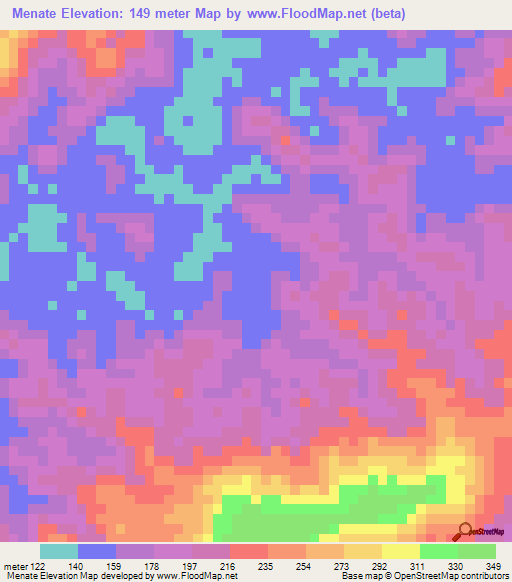 Menate,Indonesia Elevation Map