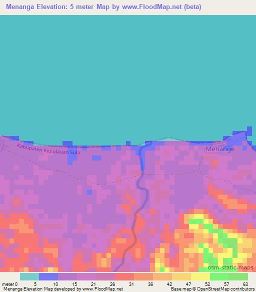 Menanga,Indonesia Elevation Map