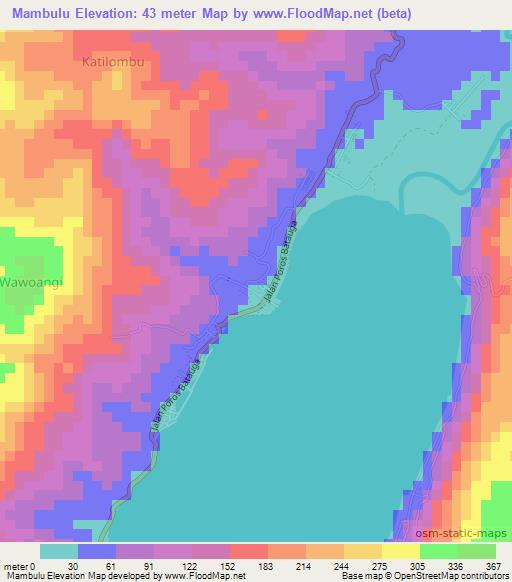 Mambulu,Indonesia Elevation Map