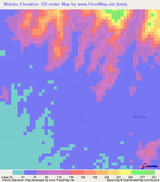 Meluhu,Indonesia Elevation Map