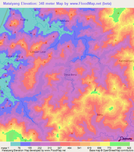 Mataiyang,Indonesia Elevation Map