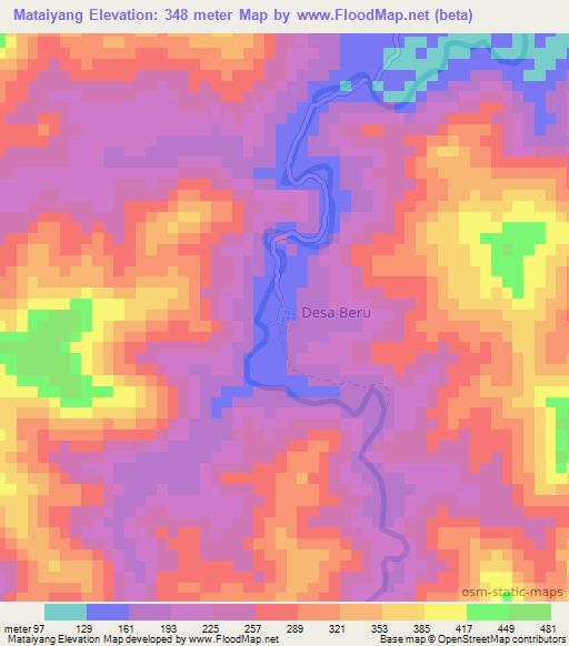 Mataiyang,Indonesia Elevation Map