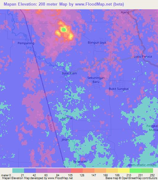 Mapan,Indonesia Elevation Map