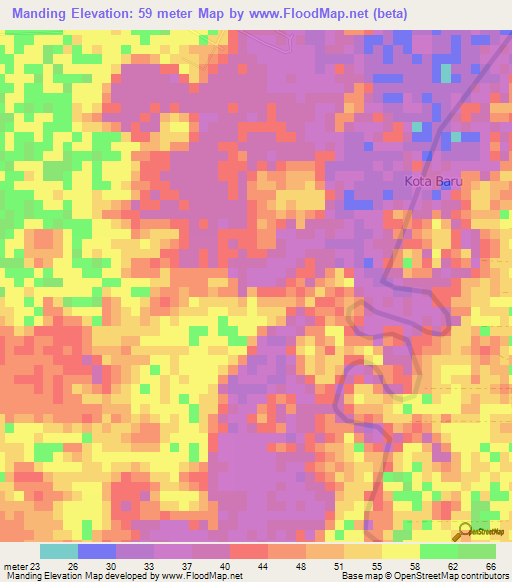 Manding,Indonesia Elevation Map