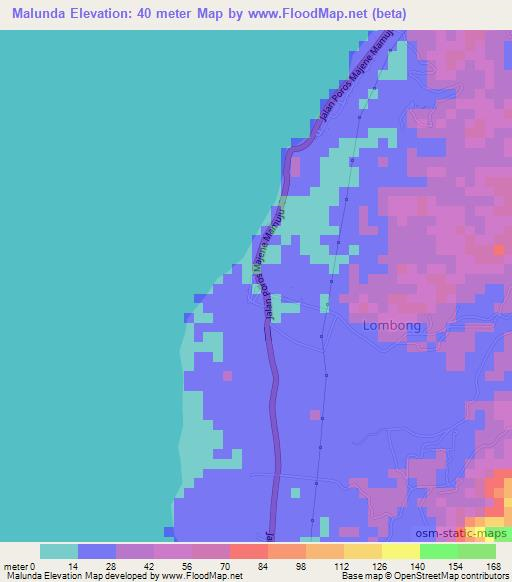 Malunda,Indonesia Elevation Map