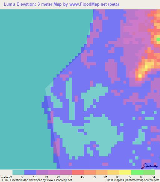 Lumu,Indonesia Elevation Map