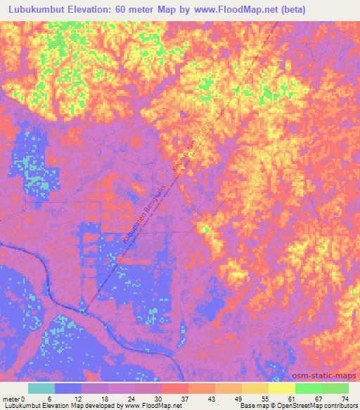 Lubukumbut,Indonesia Elevation Map