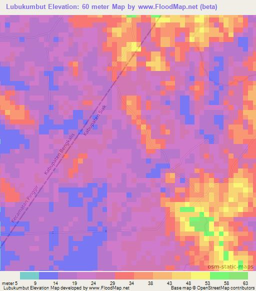 Lubukumbut,Indonesia Elevation Map