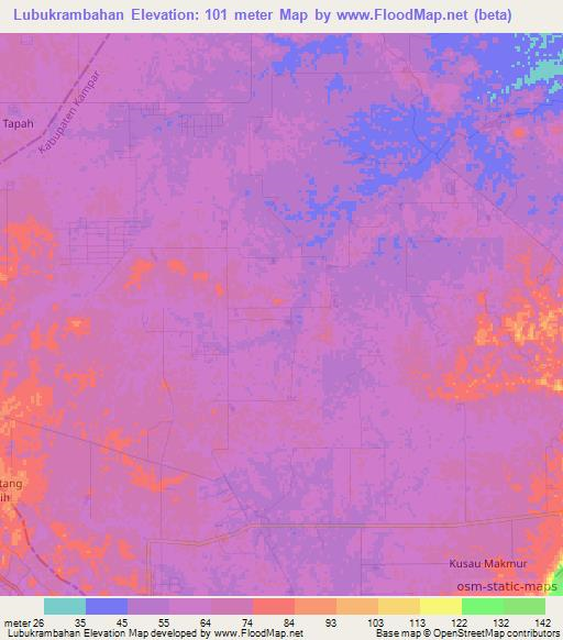 Lubukrambahan,Indonesia Elevation Map