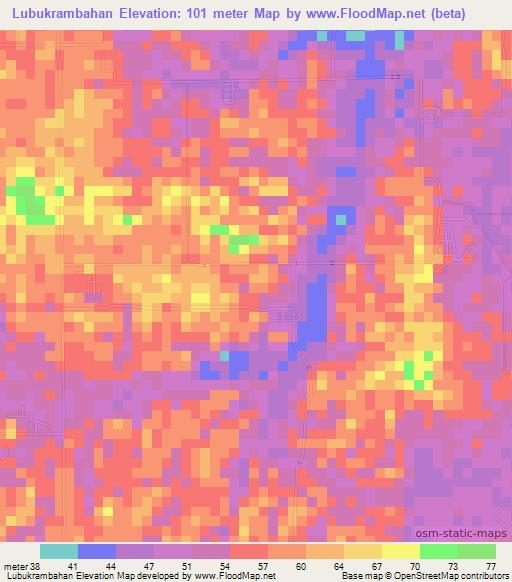 Lubukrambahan,Indonesia Elevation Map