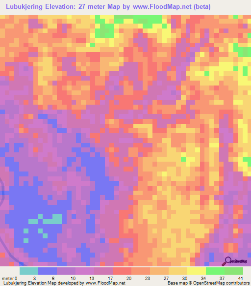 Lubukjering,Indonesia Elevation Map