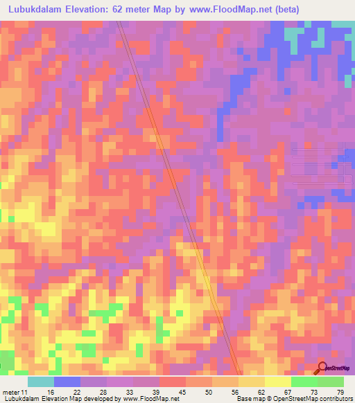 Lubukdalam,Indonesia Elevation Map