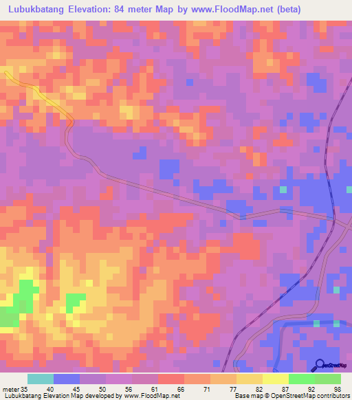 Lubukbatang,Indonesia Elevation Map