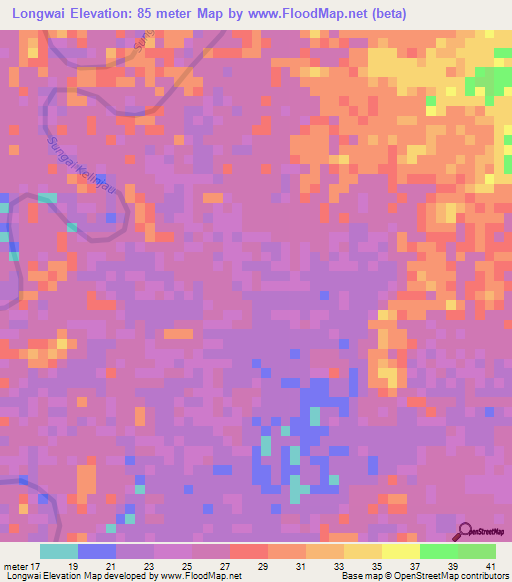 Longwai,Indonesia Elevation Map