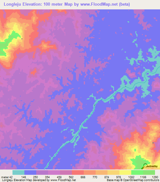 Longleju,Indonesia Elevation Map