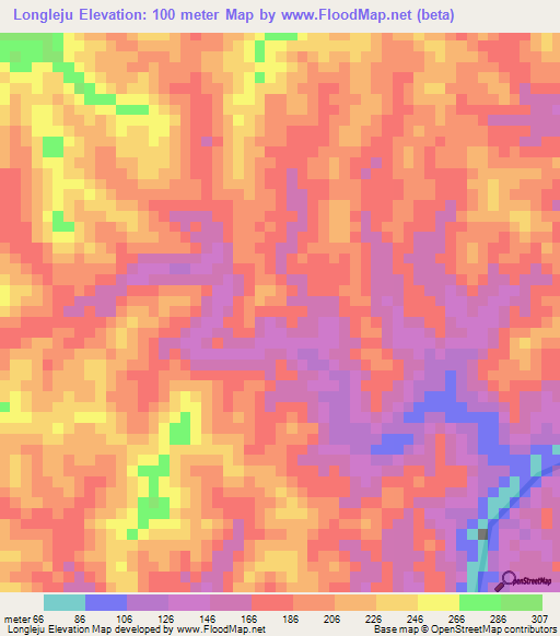 Longleju,Indonesia Elevation Map