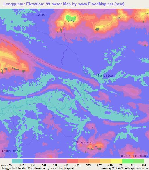 Longguntur,Indonesia Elevation Map