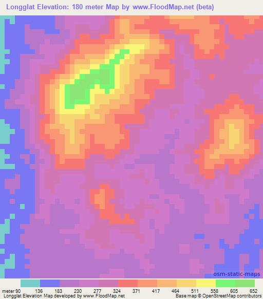 Longglat,Indonesia Elevation Map