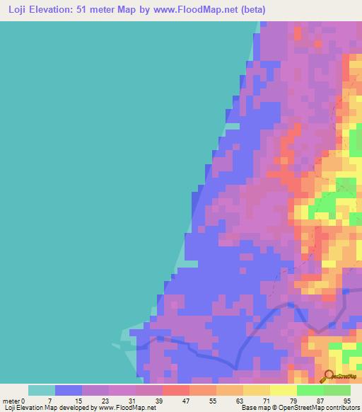 Loji,Indonesia Elevation Map