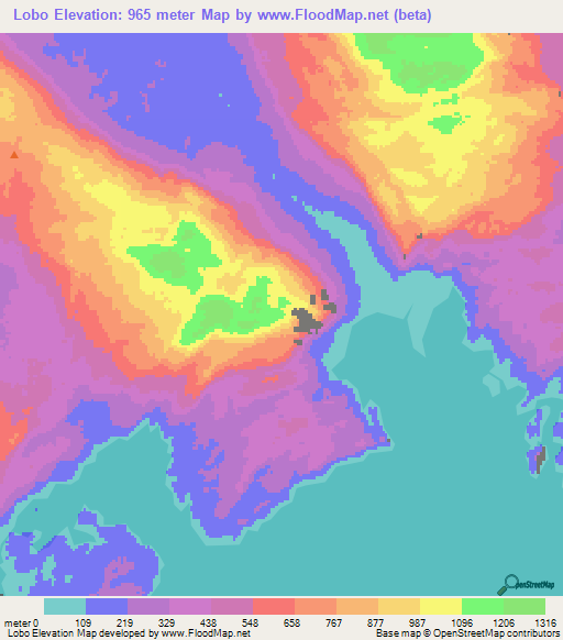 Lobo,Indonesia Elevation Map