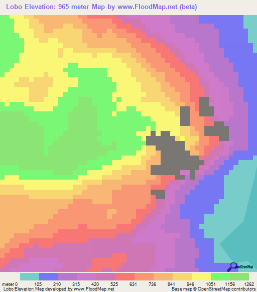 Lobo,Indonesia Elevation Map