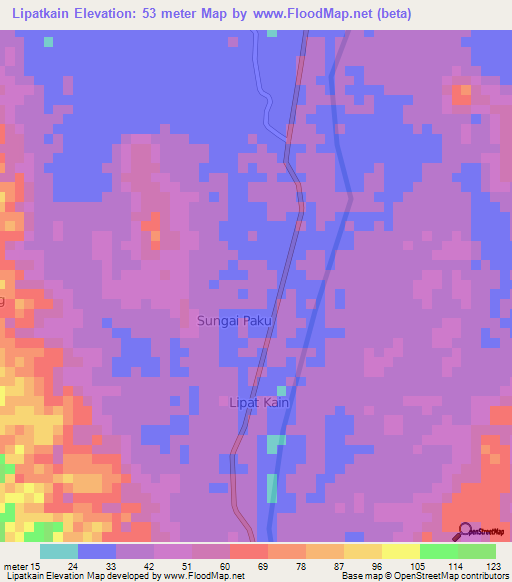 Lipatkain,Indonesia Elevation Map