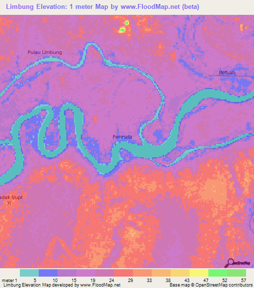 Limbung,Indonesia Elevation Map