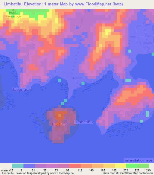 Limbatihu,Indonesia Elevation Map