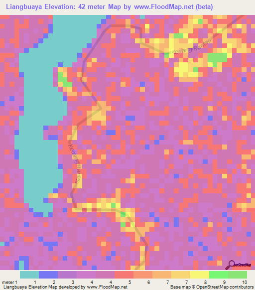 Liangbuaya,Indonesia Elevation Map