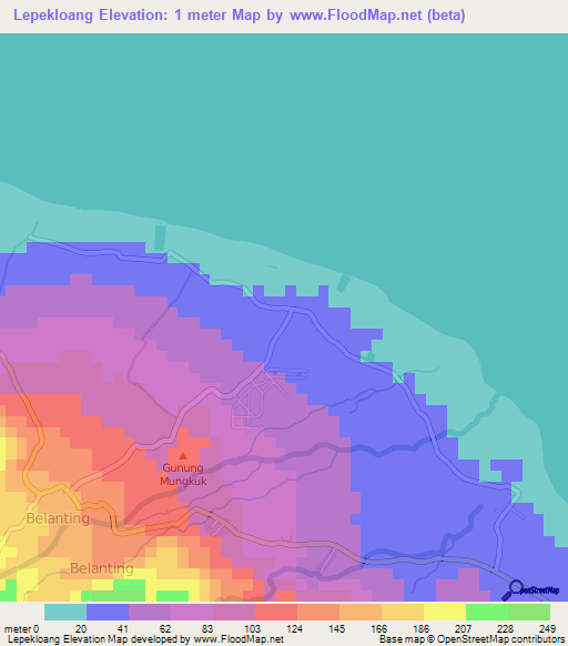 Lepekloang,Indonesia Elevation Map