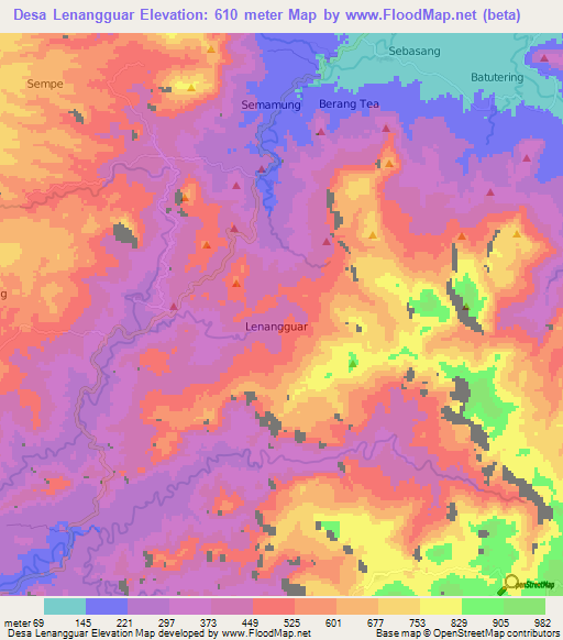 Desa Lenangguar,Indonesia Elevation Map